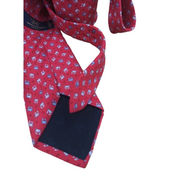 BROOKS BROTHERS 346 Red Crab Silk Tie USA 62"/ 3.5" EC - Picture 6 of 8